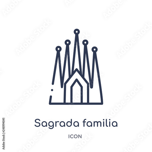 sagrada familia icon from monuments outline collection. Thin line sagrada familia icon isolated on white background.