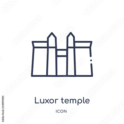 luxor temple icon from monuments outline collection. Thin line luxor temple icon isolated on white background.