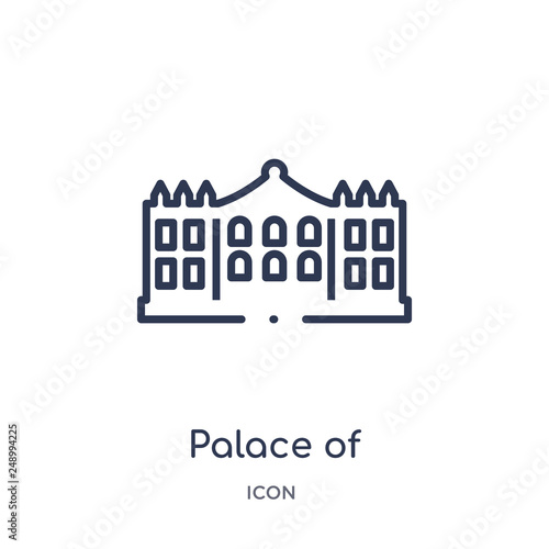 palace of versailles icon from monuments outline collection. Thin line palace of versailles icon isolated on white background.