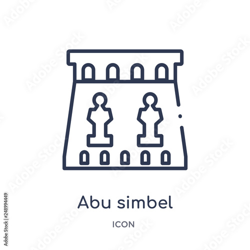 abu simbel icon from monuments outline collection. Thin line abu simbel icon isolated on white background.
