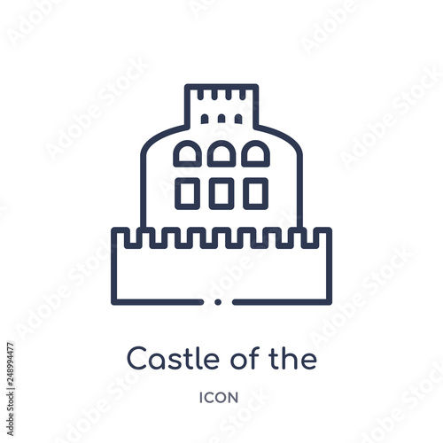 castle of the holy angel in rome icon from monuments outline collection. Thin line castle of the holy angel in rome icon isolated on white background.