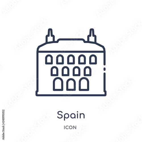 spain icon from monuments outline collection. Thin line spain icon isolated on white background.