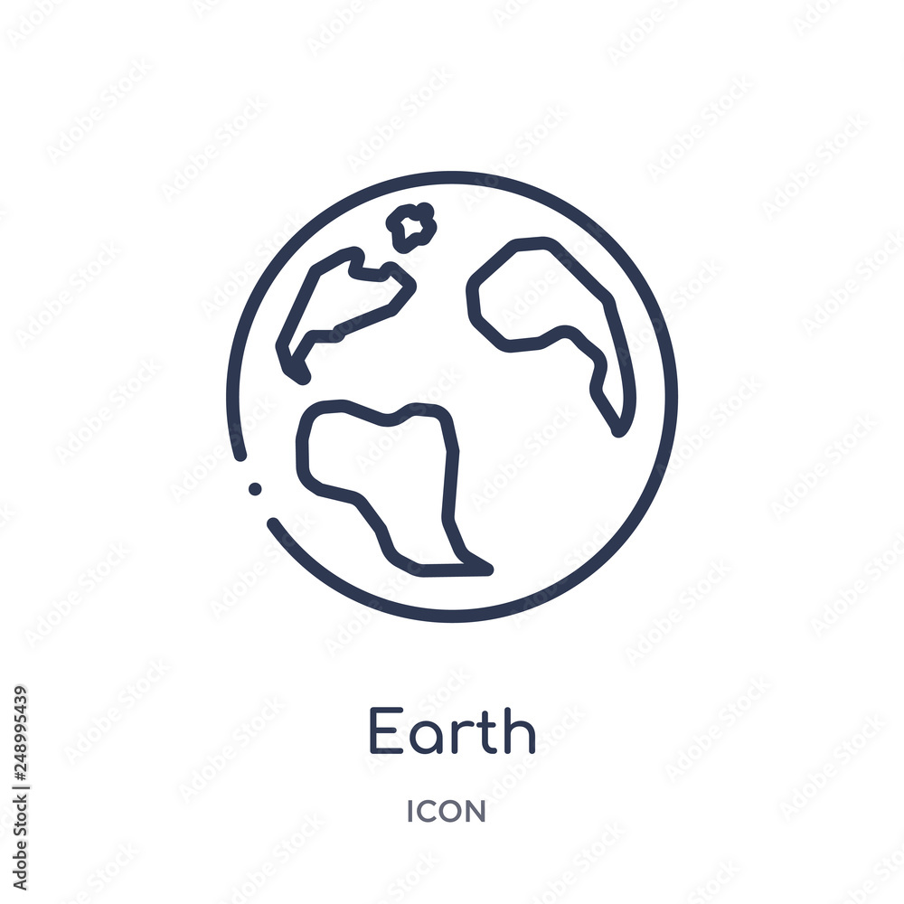 earth icon from zodiac outline collection. Thin line earth icon isolated on white background. earth icon from zodiac outline collection. Thin line earth icon isolated on white background.