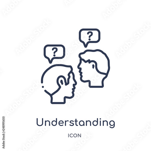 understanding icon from zodiac outline collection. Thin line understanding icon isolated on white background.