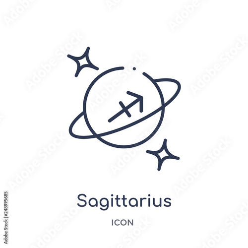 sagittarius icon from zodiac outline collection. Thin line sagittarius icon isolated on white background.
