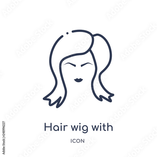 hair wig with side? icon from woman clothing outline collection. Thin line hair wig with side? icon isolated on white background.