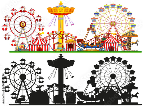 Set of circus background