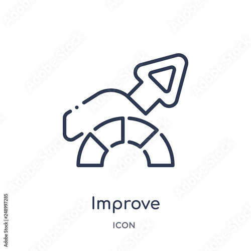 improve icon from web hosting outline collection. Thin line improve icon isolated on white background.