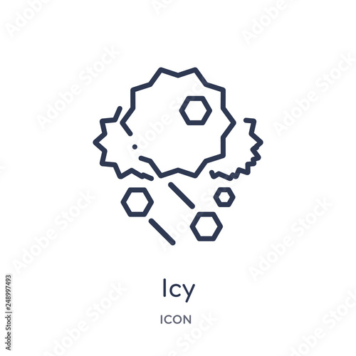 icy icon from weather outline collection. Thin line icy icon isolated on white background.