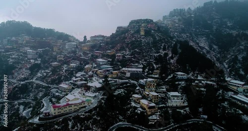 MUSSOORIE, UTTARAKHAND, INDIA
The topmost hill station of India- Mussoorie in Uttarakhand looking stunning as it witnessed snowfall.The aerial view of Mussoorie making the city more STUNNING. photo