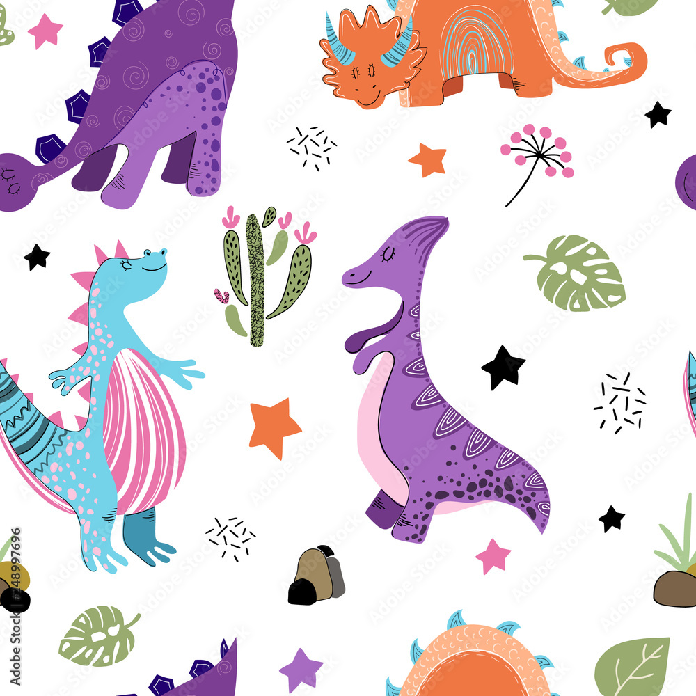 Obraz premium Cute cartoon dino 