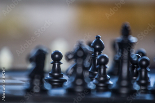 chess pieces on the Board close-up