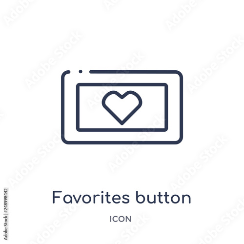 favorites button icon from user interface outline collection. Thin line favorites button icon isolated on white background.