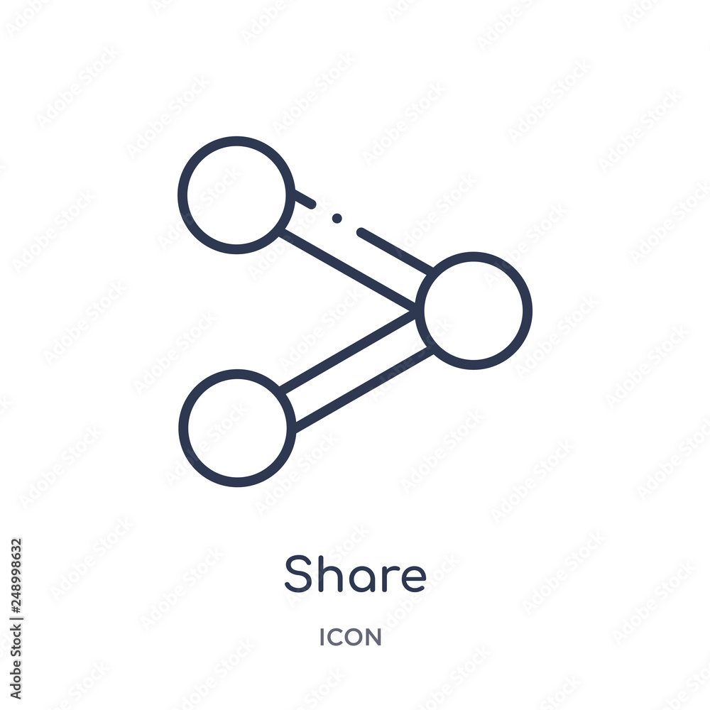 share icon from user interface outline collection. Thin line share icon isolated on white background. share icon from user interface outline collection. Thin line share icon isolated on white background.