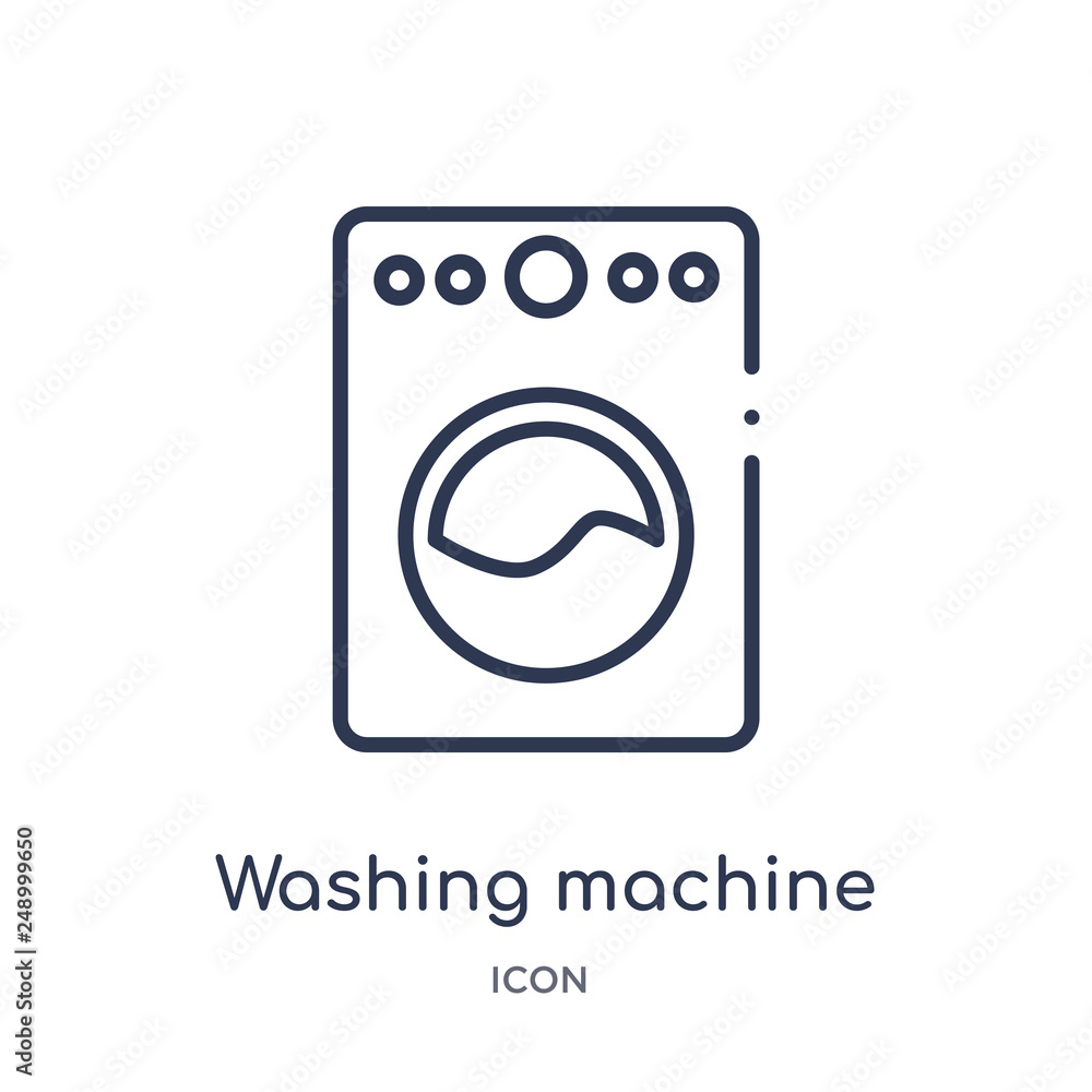 washing machine with dots icon from ultimate glyphicons outline collection. Thin line washing machine with dots icon isolated on white background. washing machine with dots icon from ultimate glyphicons outline collection. Thin line washing machine with dots icon isolated on white background.