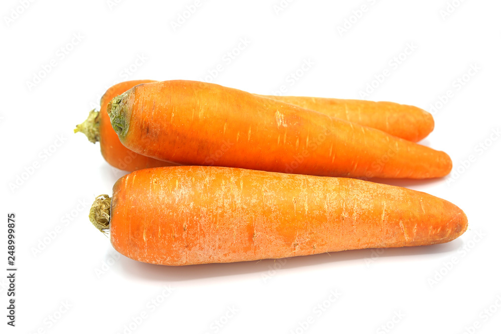 Fresh carrots on a white background Fresh carrots on a white background