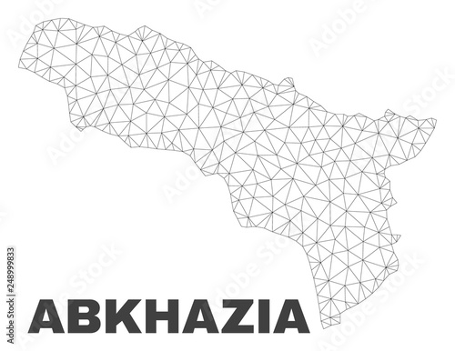Abstract Abkhazia map isolated on a white background. Triangular mesh model in black color of Abkhazia map. Polygonal geographic scheme designed for political illustrations.