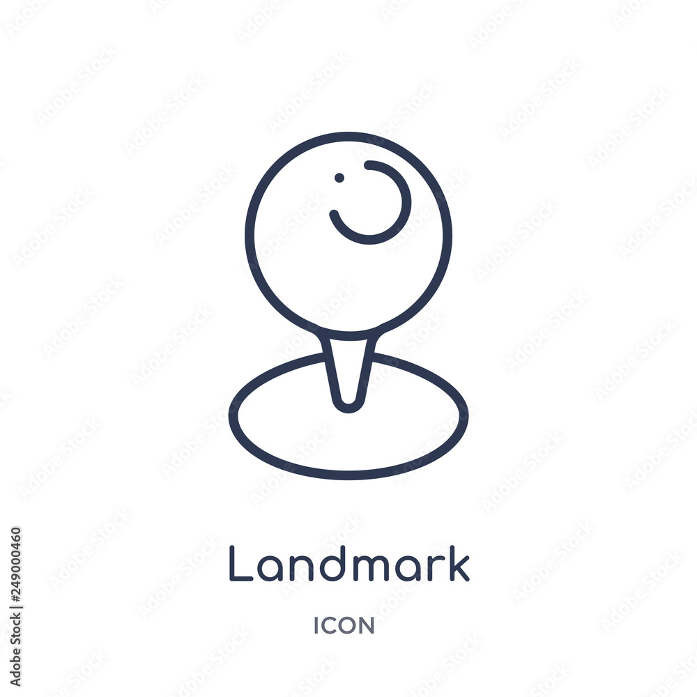 landmark icon from travel outline collection. Thin line landmark icon isolated on white background. landmark icon from travel outline collection. Thin line landmark icon isolated on white background.