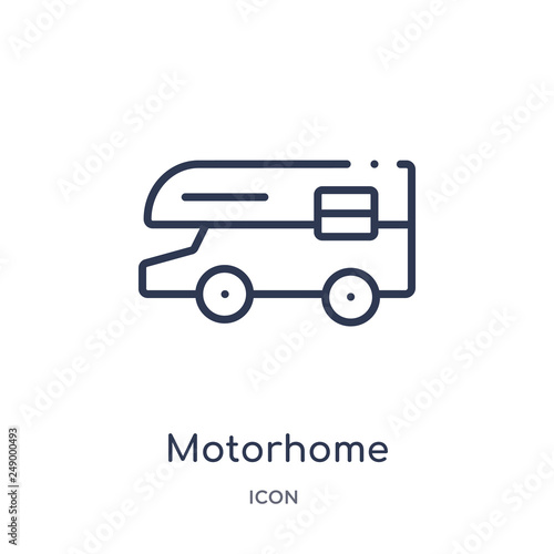 motorhome icon from travel outline collection. Thin line motorhome icon isolated on white background.