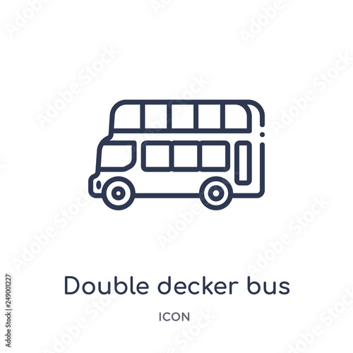 double decker bus icon from transportaytan outline collection. Thin line double decker bus icon isolated on white background.