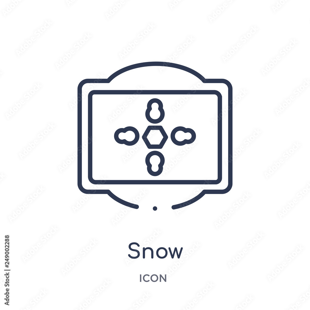snow icon from traffic signs outline collection. Thin line snow icon isolated on white background. snow icon from traffic signs outline collection. Thin line snow icon isolated on white background.