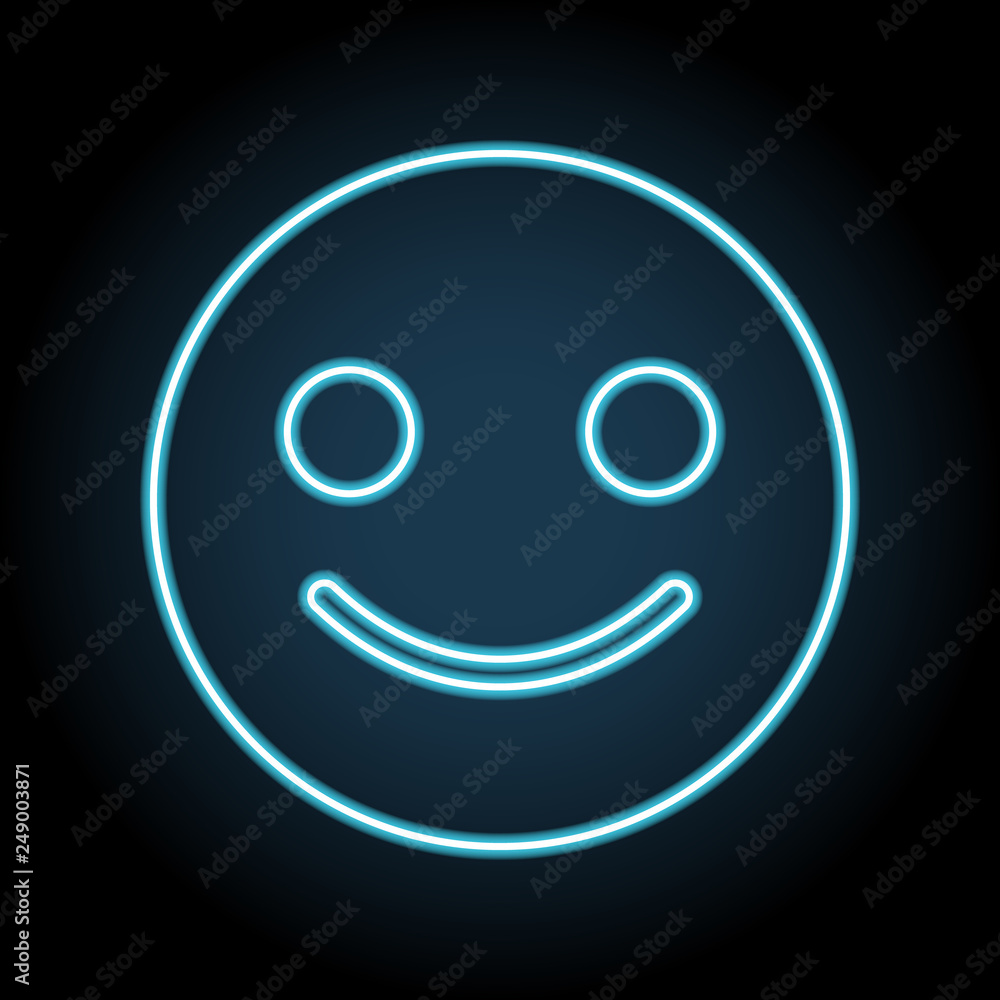 emoji smile neon icon. Simple thin line, outline vector of web, minimalistic icons for UI and UX, website or mobile application emoji smile neon icon. Simple thin line, outline vector of web, minimalistic icons for UI and UX, website or mobile application