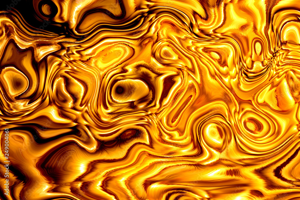 Creative abstract background, wallpaper, texture of digital painting. Work of Modern art: liquid gold paint?