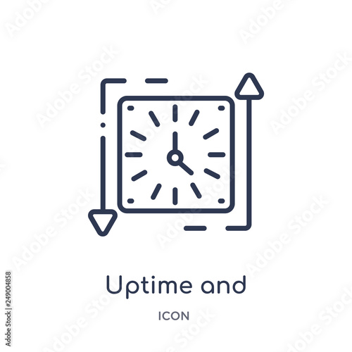 uptime and downtime icon from technology outline collection. Thin line uptime and downtime icon isolated on white background.