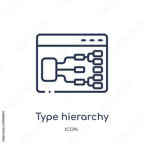 type hierarchy icon from technology outline collection. Thin line type hierarchy icon isolated on white background.