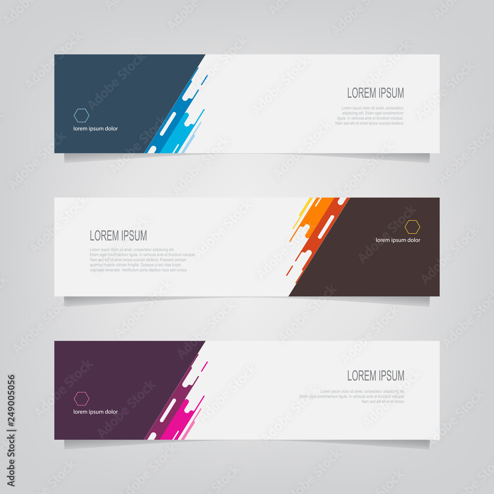 Vector abstract banner design template. Collection of web banner template. Abstract geometric web design banner template. can used for header, footer, layout, letterhed, landing page Vector abstract banner design template. Collection of web banner template. Abstract geometric web design banner template. can used for header, footer, layout, letterhed, landing page