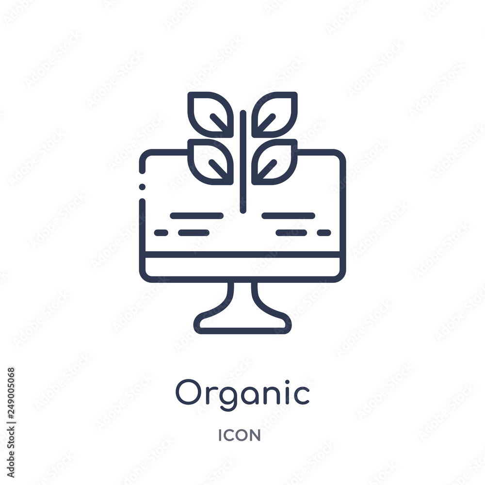 organic icon from technology outline collection. Thin line organic icon isolated on white background. organic icon from technology outline collection. Thin line organic icon isolated on white background.
