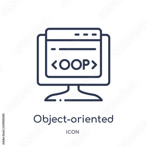 object-oriented programming icon from technology outline collection. Thin line object-oriented programming icon isolated on white background.