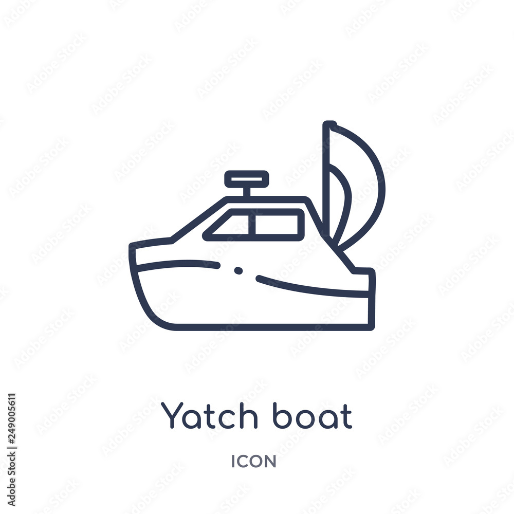 yatch boat icon from summer outline collection. Thin line yatch boat icon isolated on white background. yatch boat icon from summer outline collection. Thin line yatch boat icon isolated on white background.