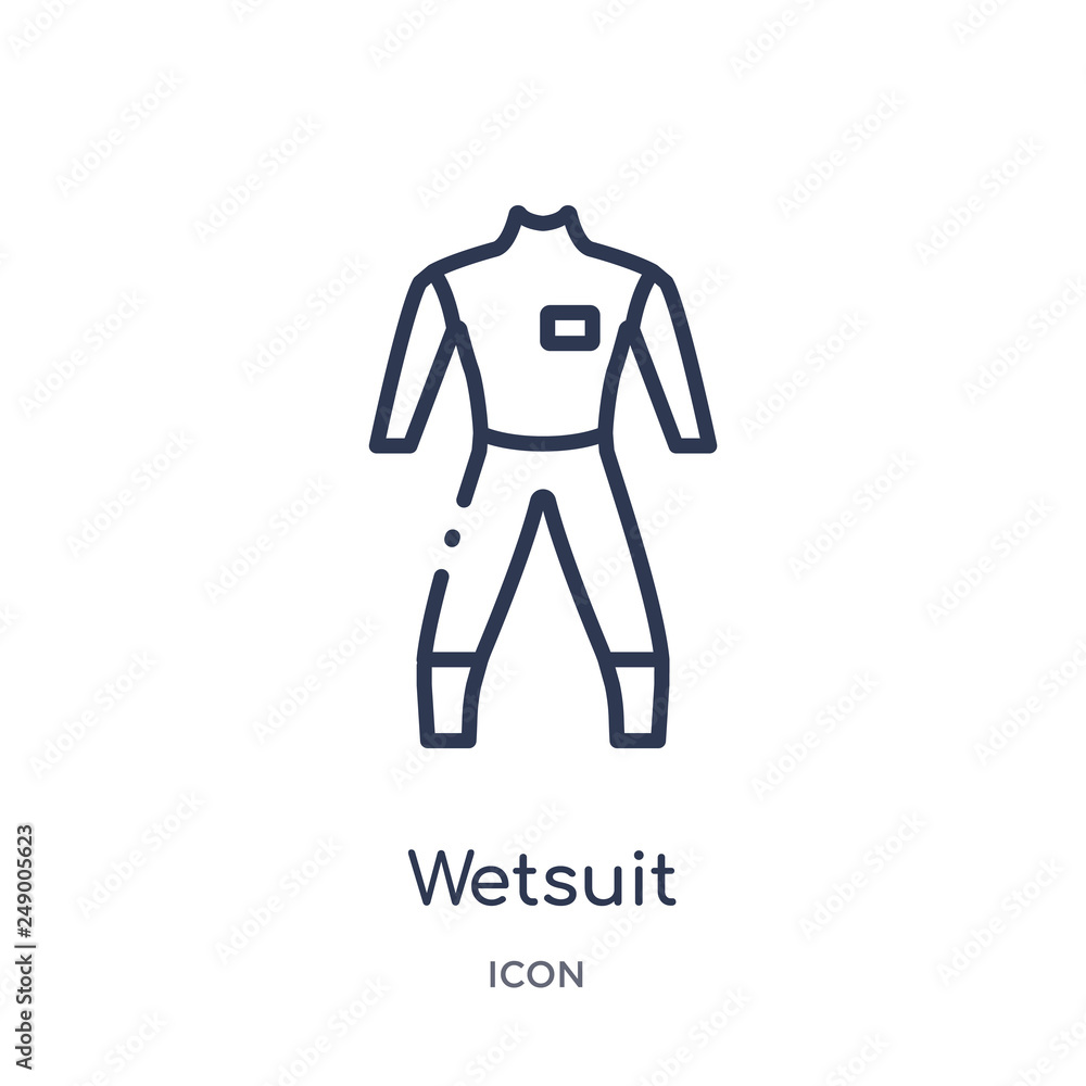 wetsuit icon from summer outline collection. Thin line wetsuit icon  isolated on white background. Stock Vector | Adobe Stock