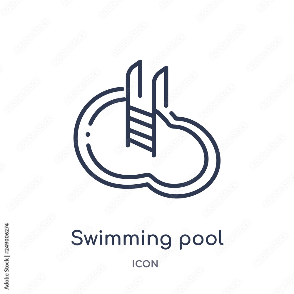 swimming pool icon from summer outline collection. Thin line swimming pool icon isolated on white background. swimming pool icon from summer outline collection. Thin line swimming pool icon isolated on white background.