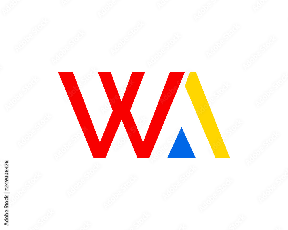 Fototapeta premium Initial Letter WA Logo Template Design