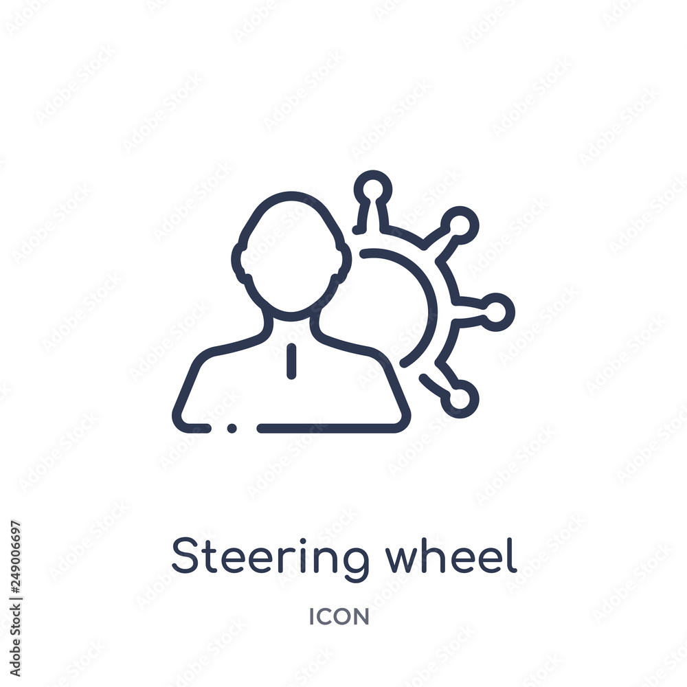 steering wheel icon from strategy outline collection. Thin line steering wheel icon isolated on white background. steering wheel icon from strategy outline collection. Thin line steering wheel icon isolated on white background.