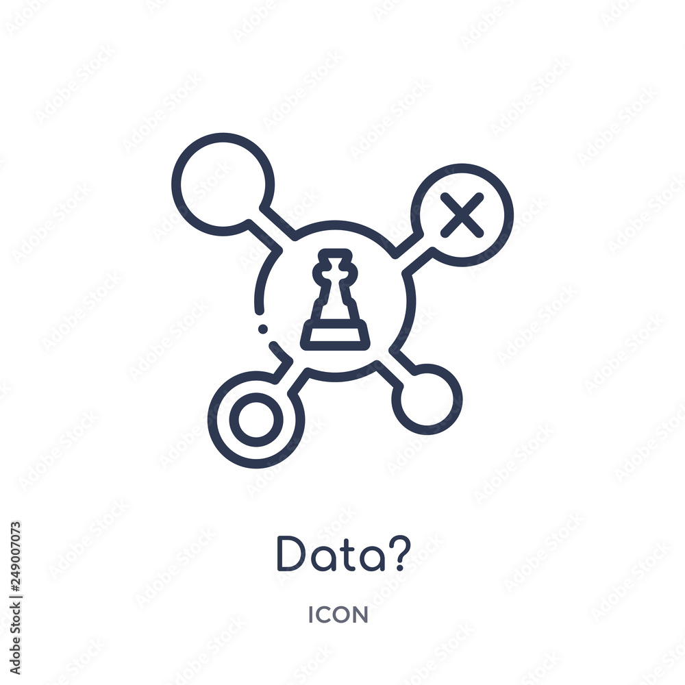 data? icon from strategy outline collection. Thin line data? icon isolated on white background. data? icon from strategy outline collection. Thin line data? icon isolated on white background.