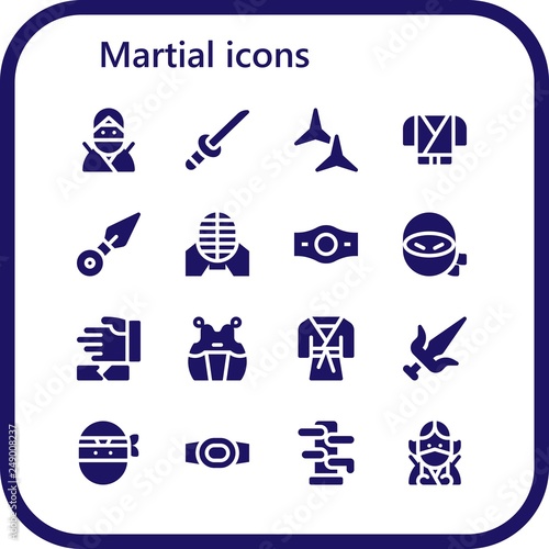 martial icon set