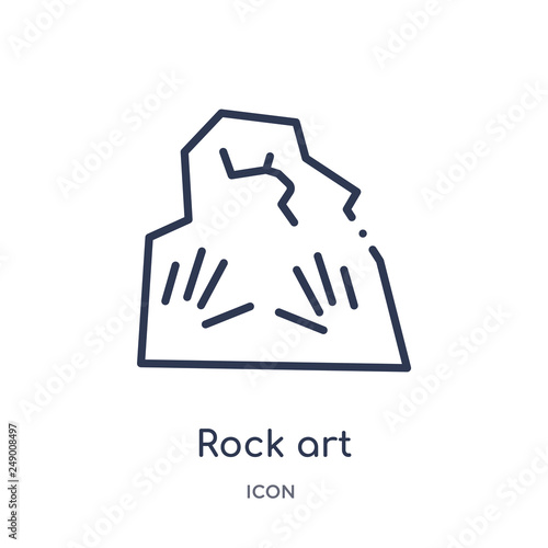 rock art icon from stone age outline collection. Thin line rock art icon isolated on white background.