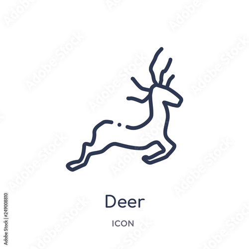 deer icon from united states outline collection. Thin line deer icon isolated on white background.