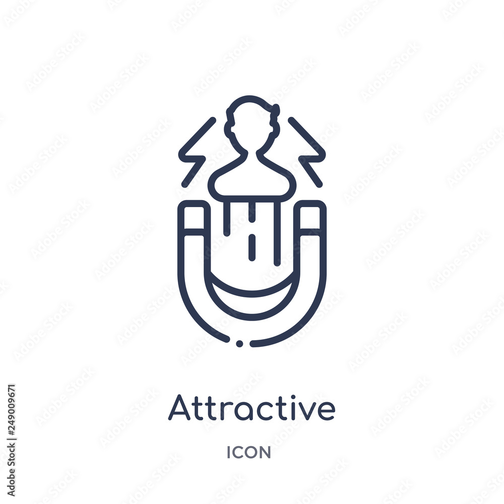 attractive icon from startup outline collection. Thin line attractive icon isolated on white background. attractive icon from startup outline collection. Thin line attractive icon isolated on white background.