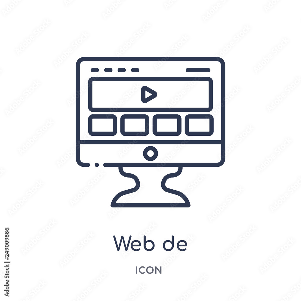 web de icon from startup outline collection. Thin line web de icon isolated on white background. web de icon from startup outline collection. Thin line web de icon isolated on white background.