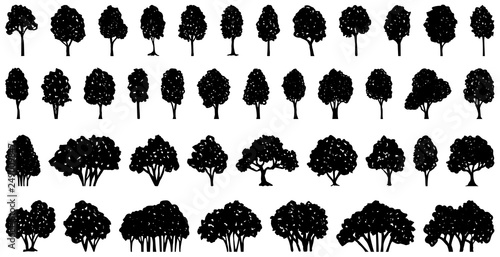 tree silhouette set