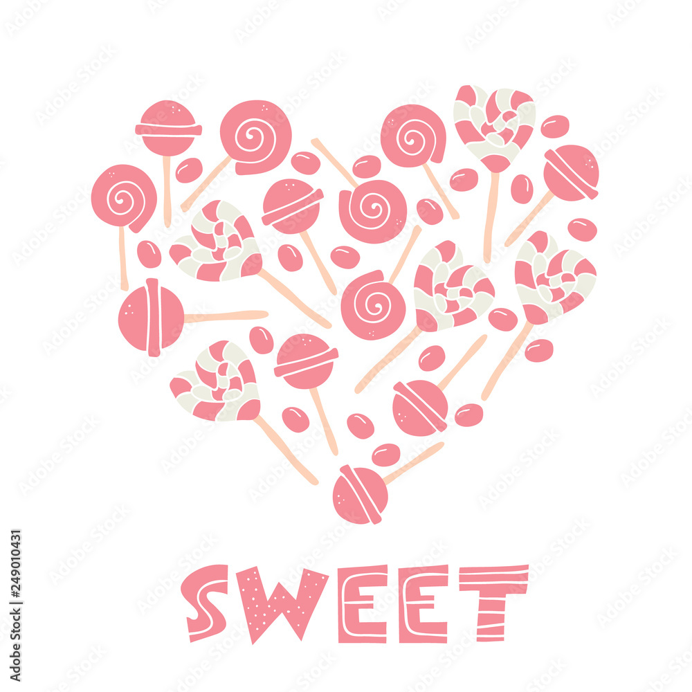 Candy lover illustration lollipop, desserts sweets