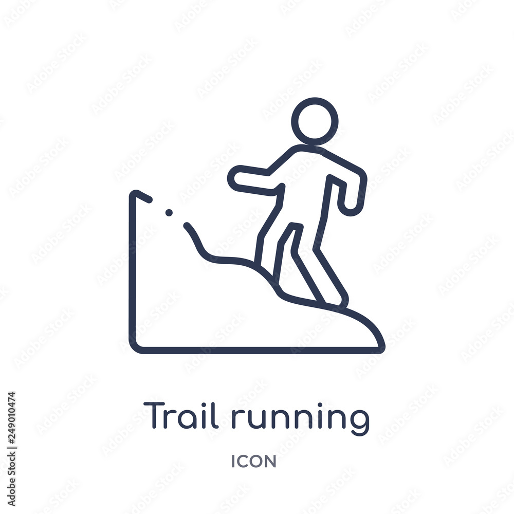 trail running icon from sport outline collection. Thin line trail running icon isolated on white background.