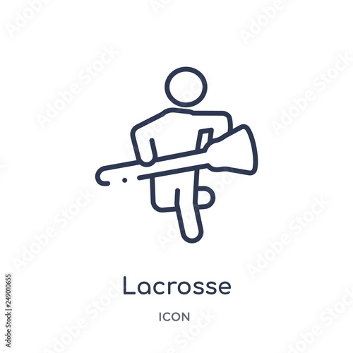 lacrosse icon from sport outline collection. Thin line lacrosse icon isolated on white background.