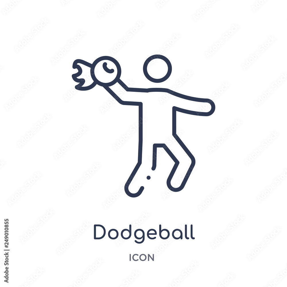 dodgeball icon from sport outline collection. Thin line dodgeball icon isolated on white background. dodgeball icon from sport outline collection. Thin line dodgeball icon isolated on white background.