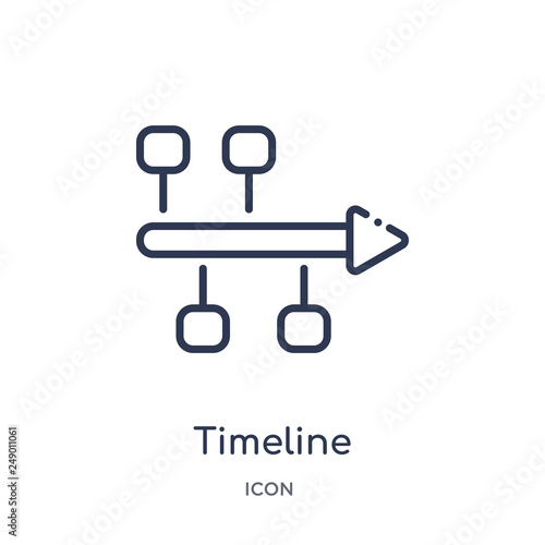 timeline icon from social media marketing outline collection. Thin line timeline icon isolated on white background.