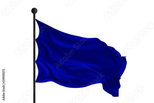 Blank waving flag. 3D rende...